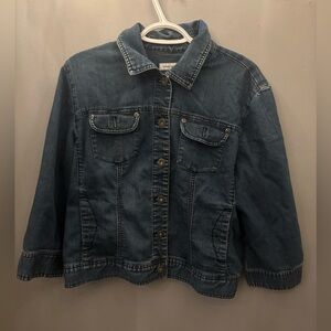 Chico's Platinumdenim Dark Blue Denim Jacket